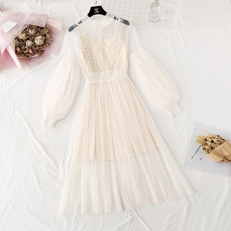 New fairy super xiansen stem orange French retro skirt 2378