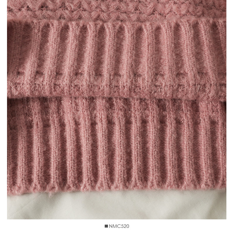 Sweater women's Pullover Top Long Sleeve versatile wear outside knitting with bag 1889