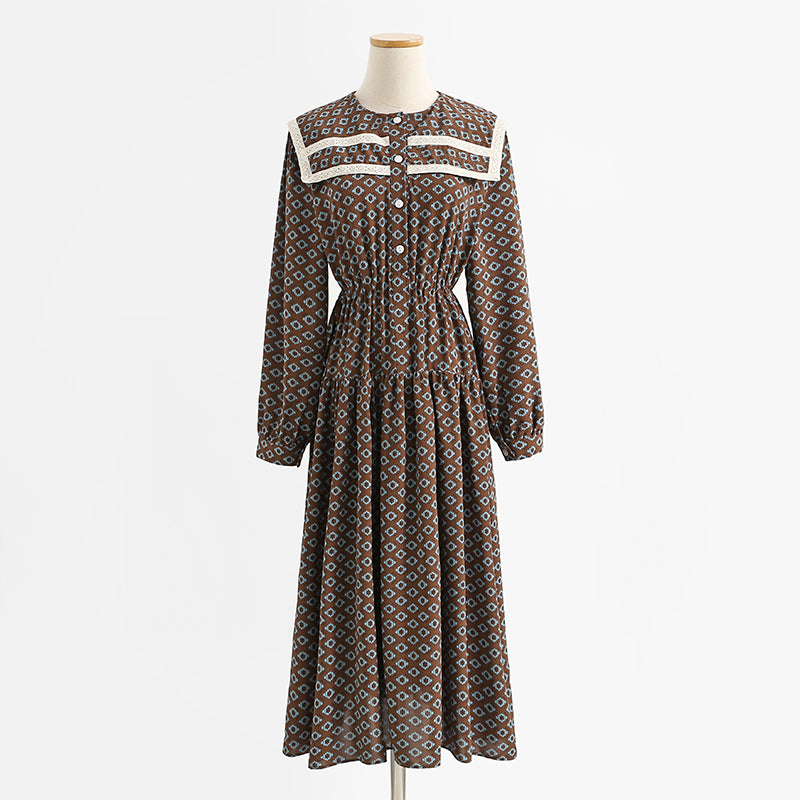 Dress temperament black printed skirt bottomed long skirt 2204