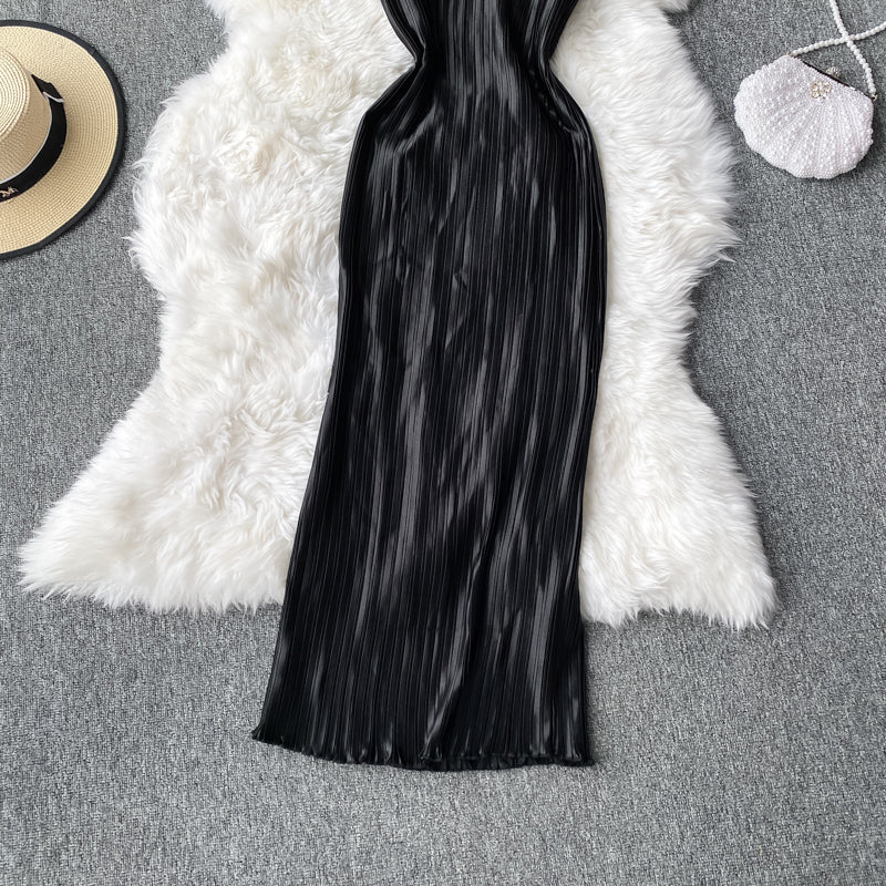 French Retro Mid length suspender skirt 2741