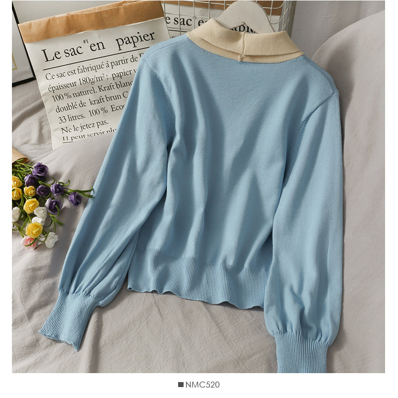 Neuer einreihiger lockerer Strick mit Farbblockschleife 1937