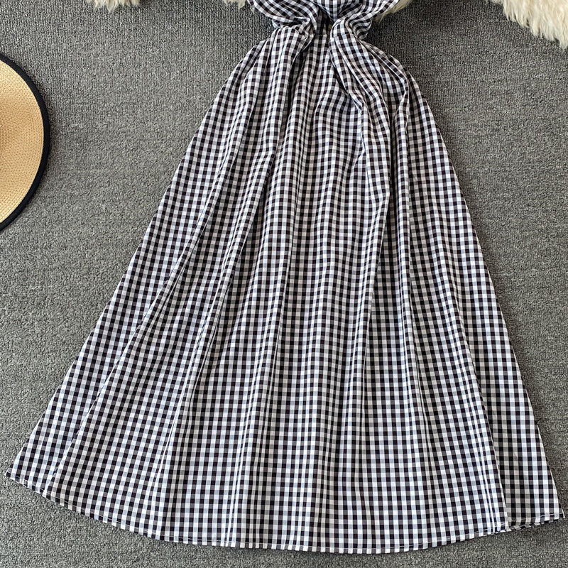French Kikyo first love Plaid Dress 3066