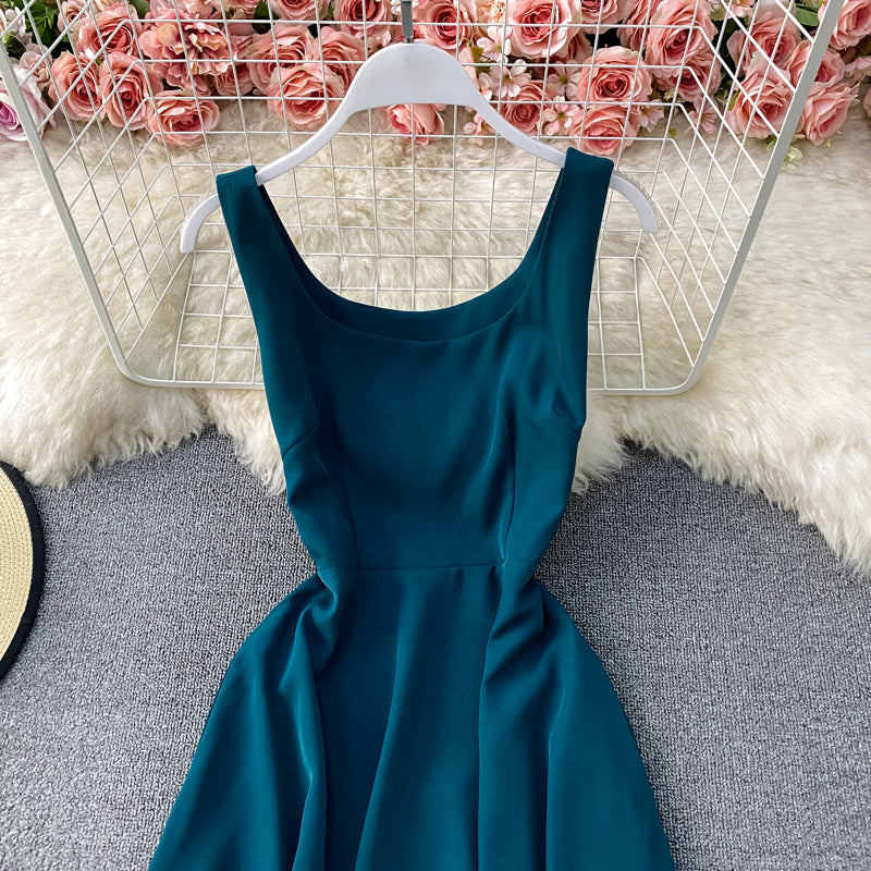 Slim waist Hepburn vintage dress 2890