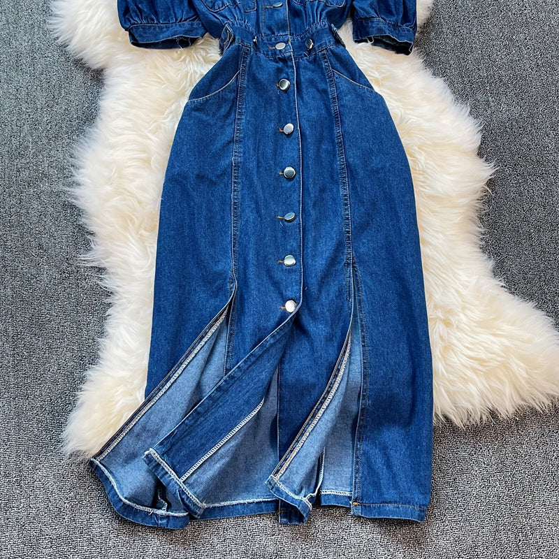 Temperament medium length off shoulder suspender dress 2970