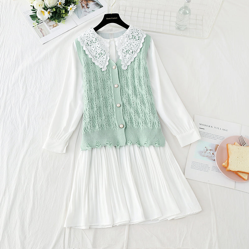 Knitted vest lace doll collar with skirt fairy Sen Department 2263