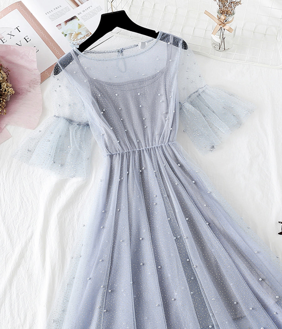 Cute two-piece set short dress summer dress 1298