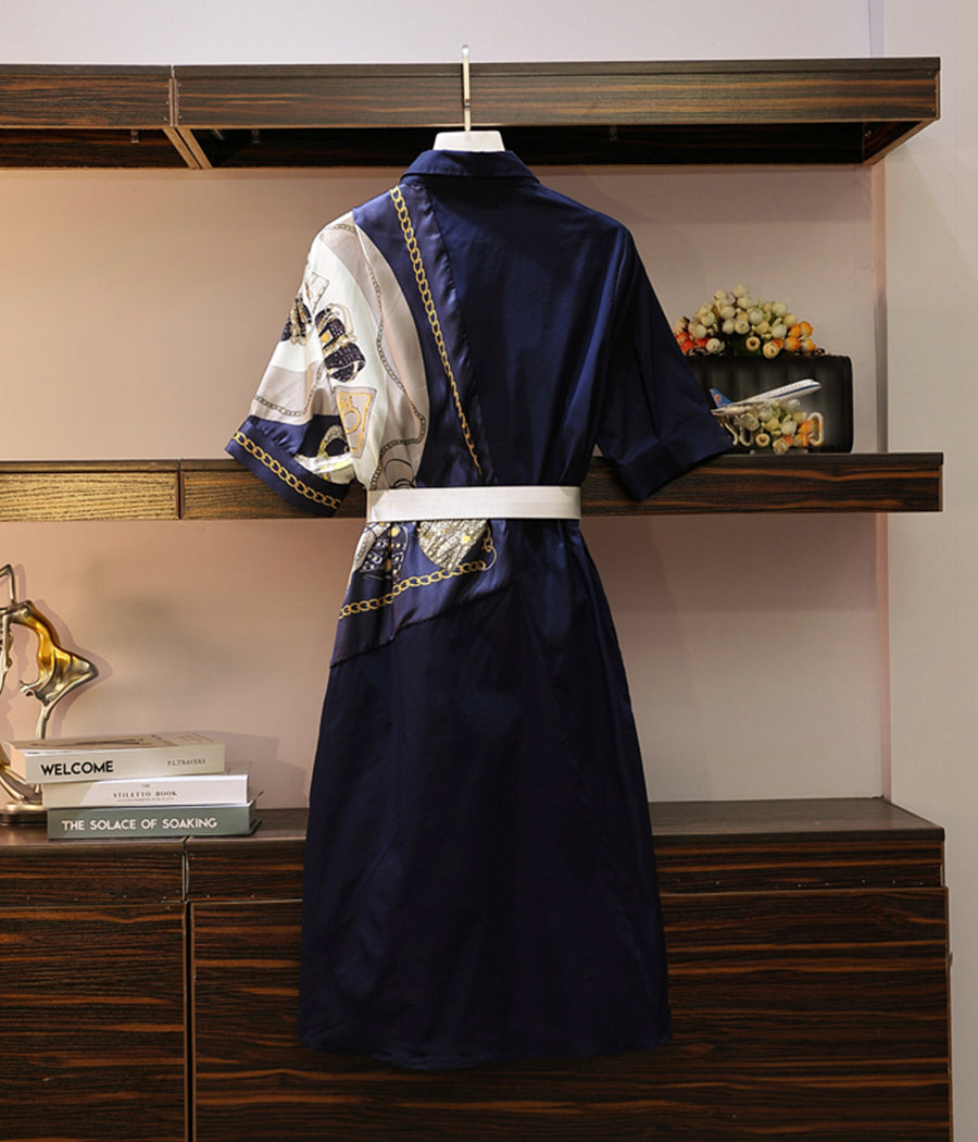 Stylish stitching dress summer dress 1279