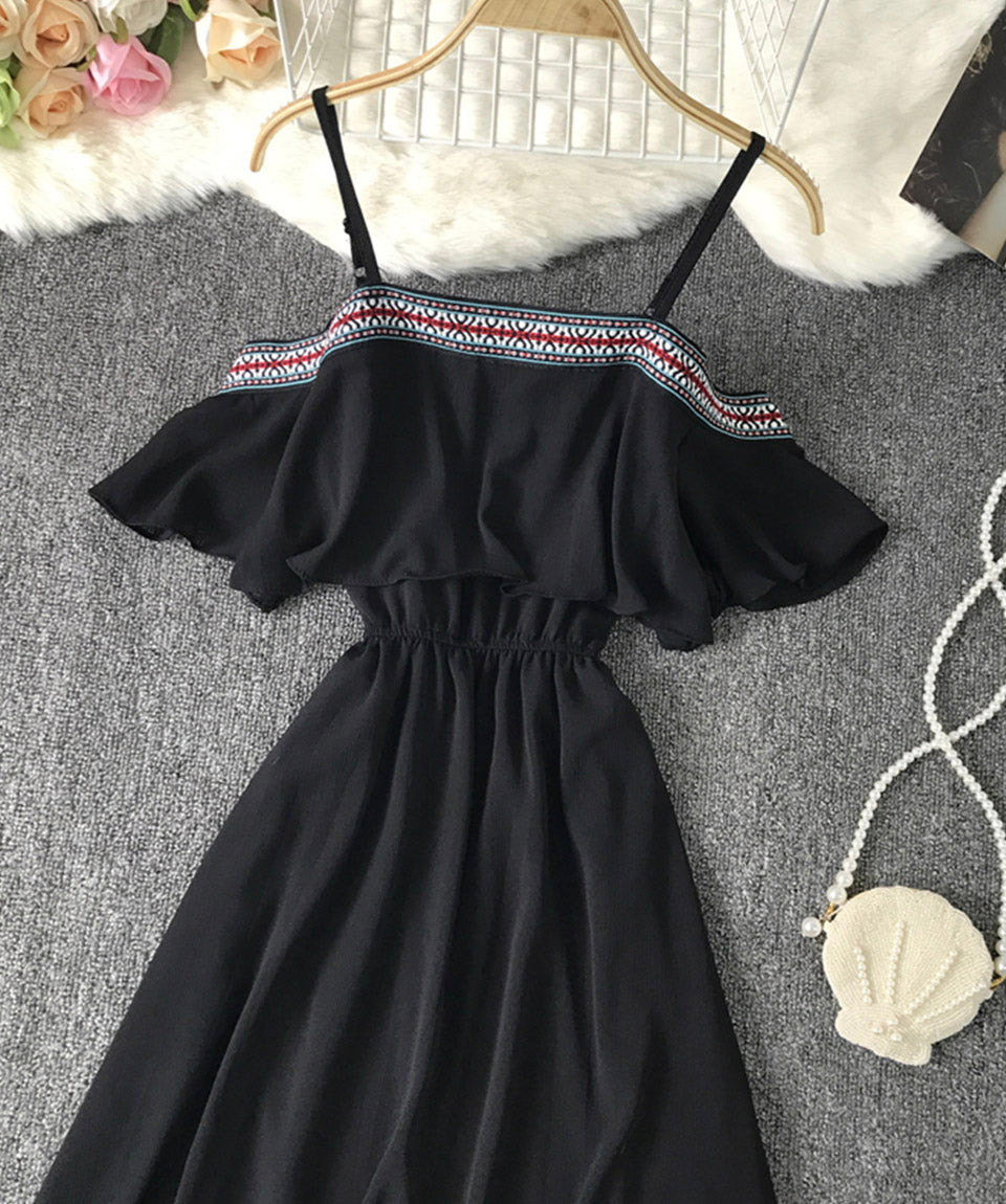 Jolie robe d'été en mousseline de soie douce de forme trapèze 1115