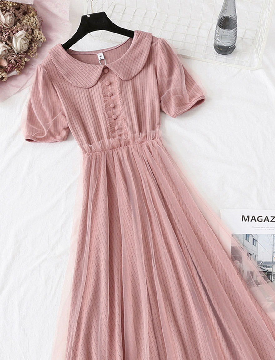 Rosa Tüllkleid Mode Mädchenkleid Sommerkleid 1141