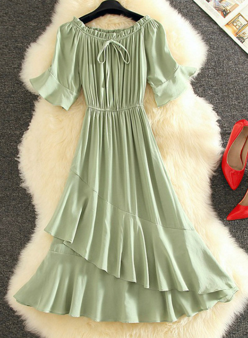 Cute A line dress short sleeve dress summer dress 1126