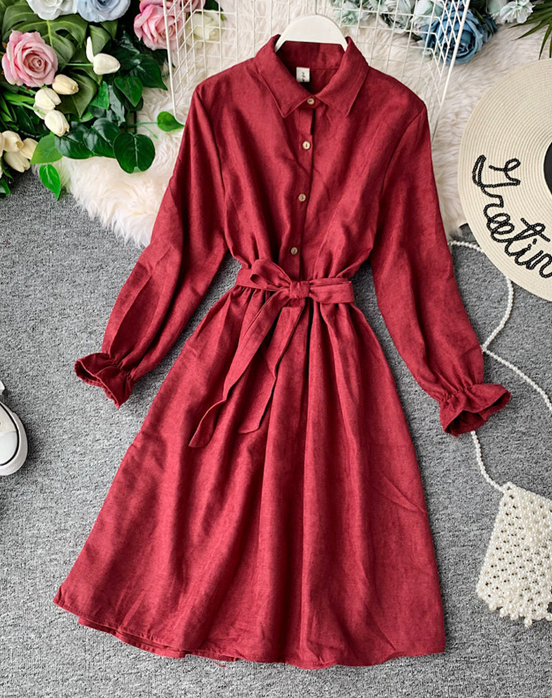 Cute A line long sleeve dress autumn clothing 1068