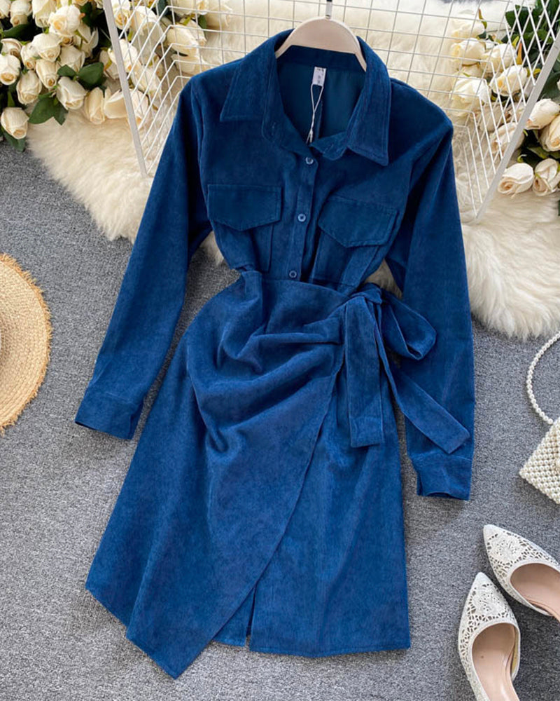 Uniquely designed irregular dress women's autumn dress 1012