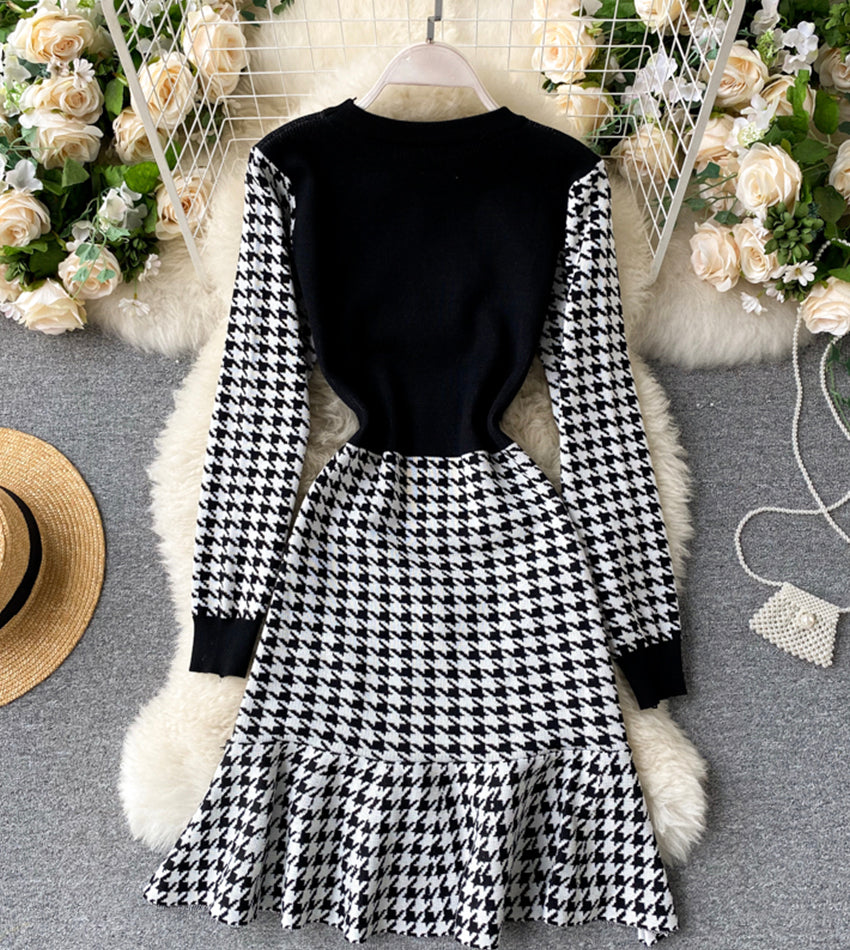 Robe à manches longues avec coutures tendance 973