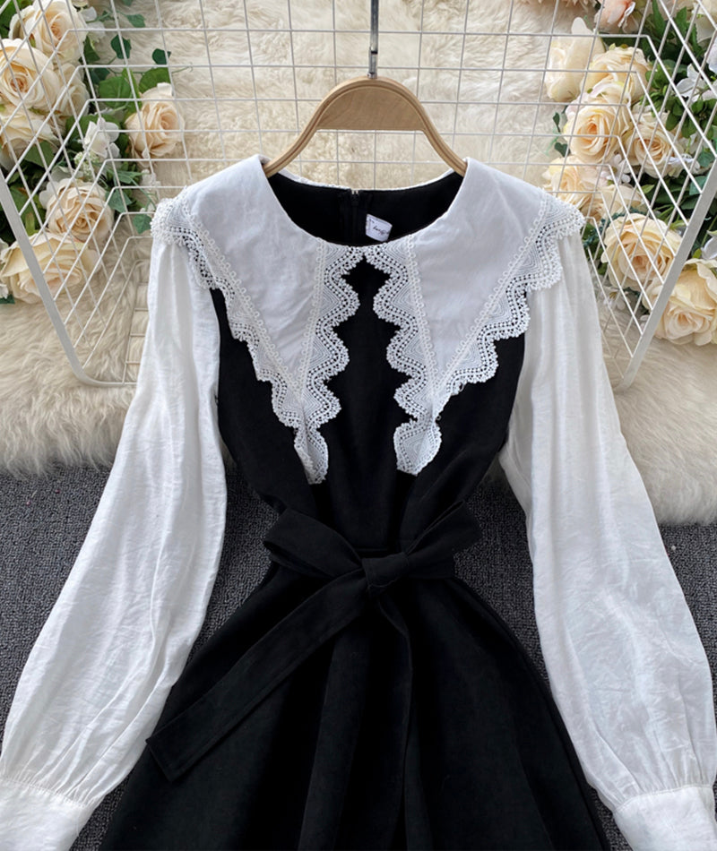 Cute A line long sleeve dress fashion dress 927