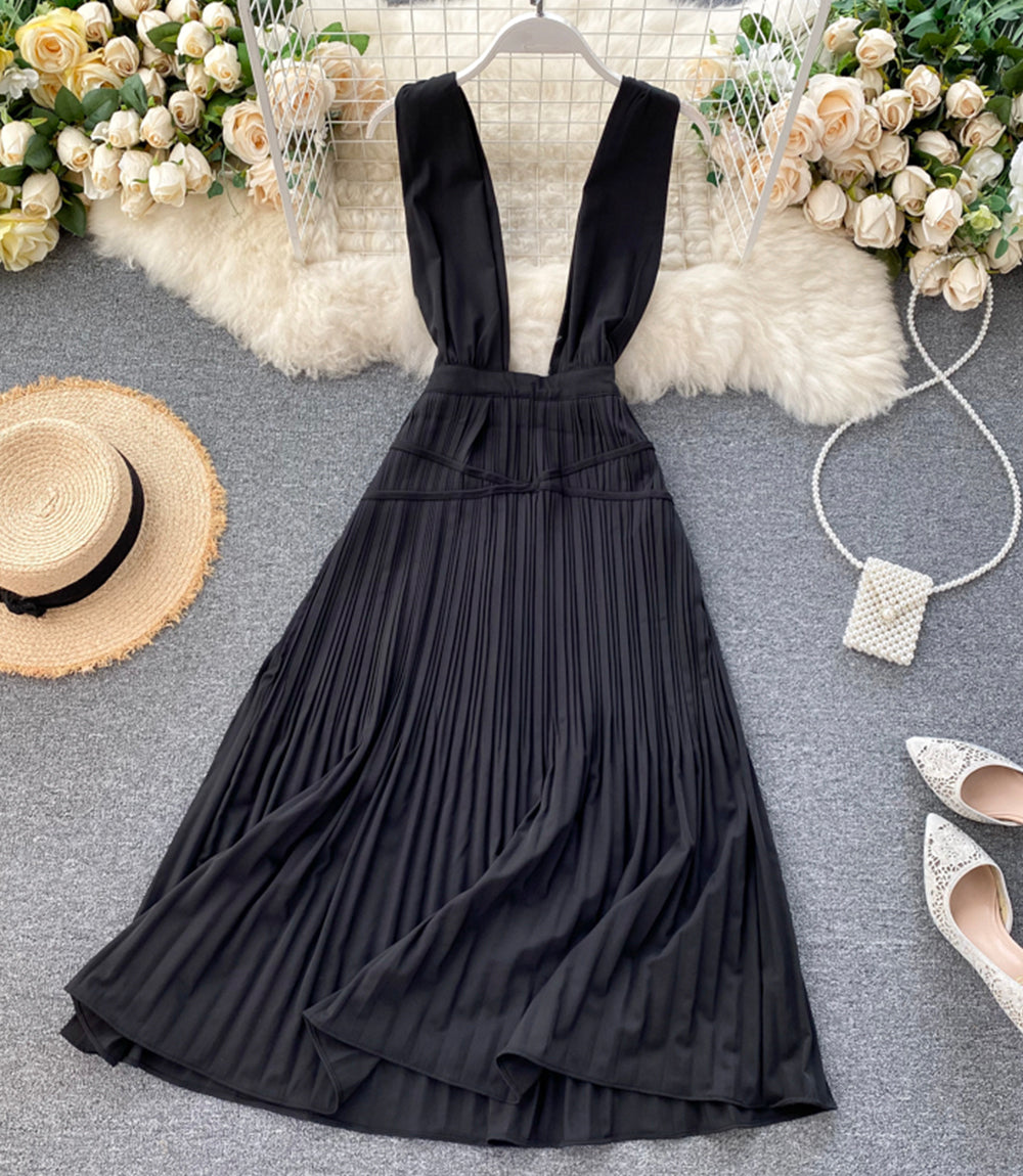 Cute A line v neck dress fashion dress 853