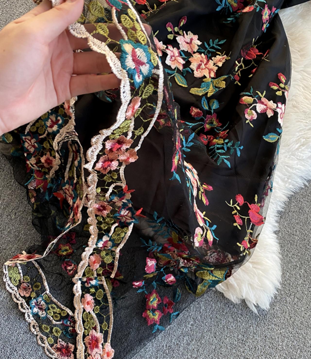 Cute A line dress with embroidery 829