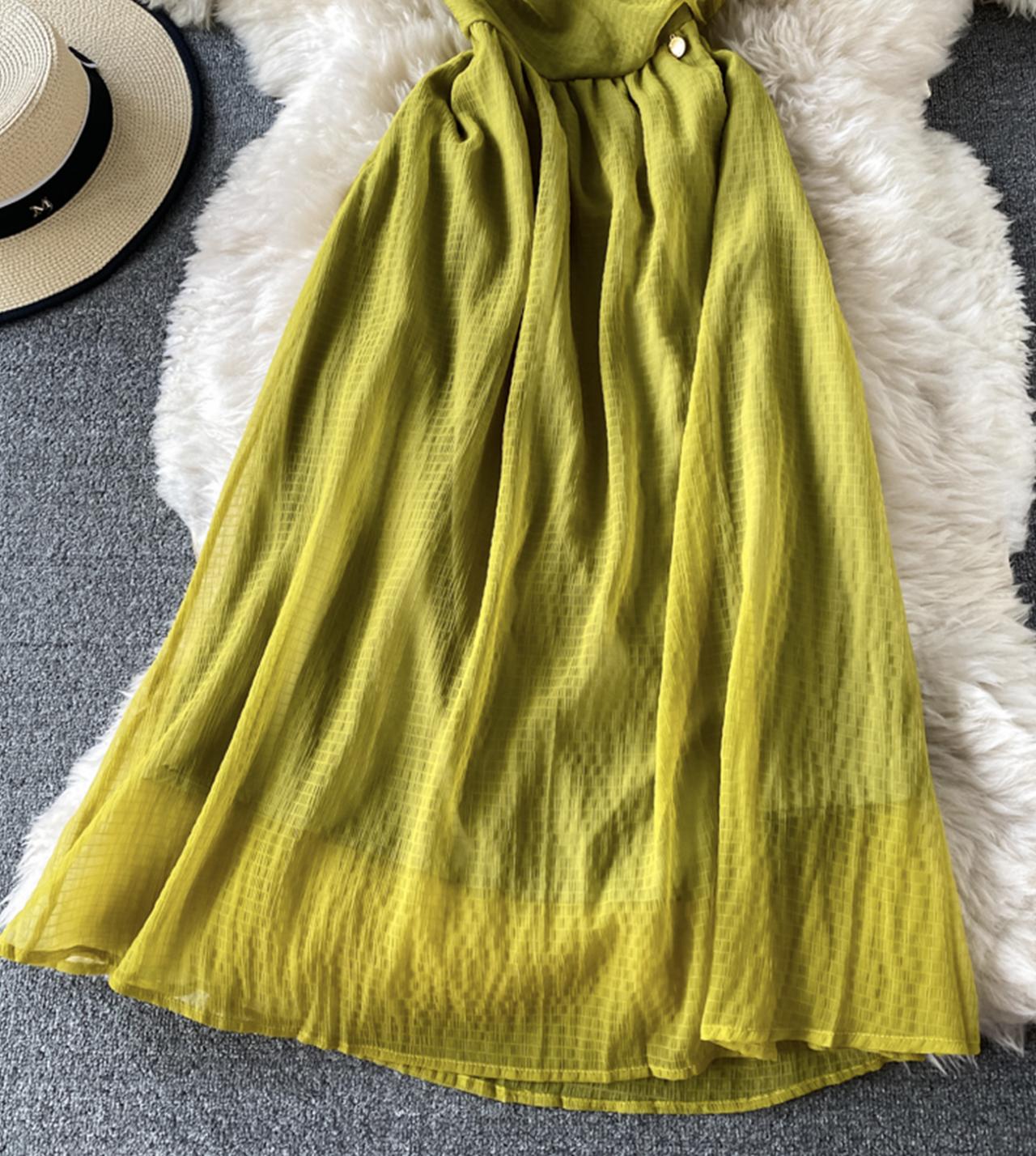 Robe courte en tulle vert à la mode 775