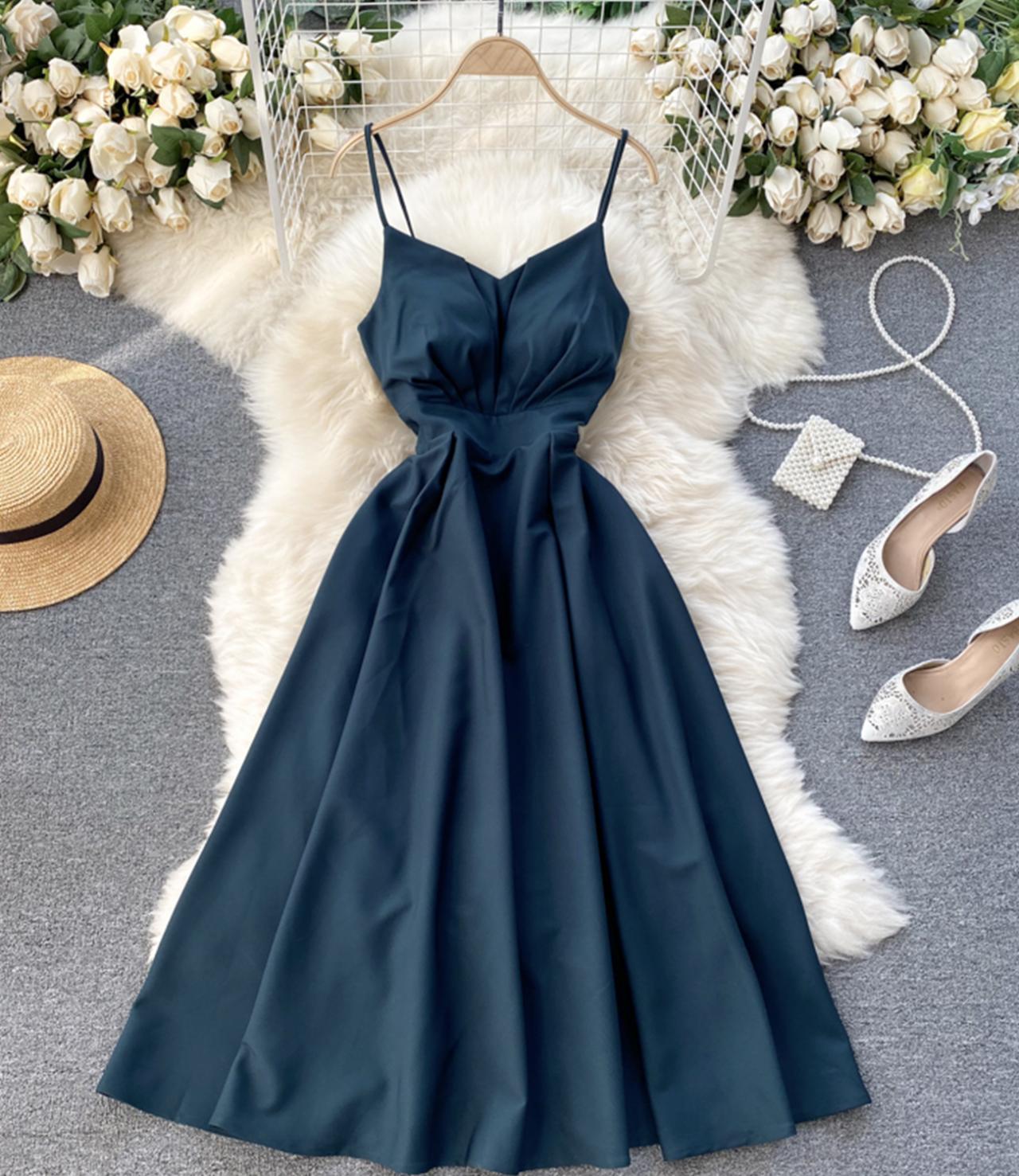 Stilvolles Schnürkleid mit V-Ausschnitt A-Linie Partykleid 767