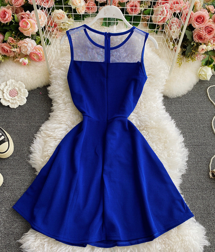 Cute lace short dress A line dress 880