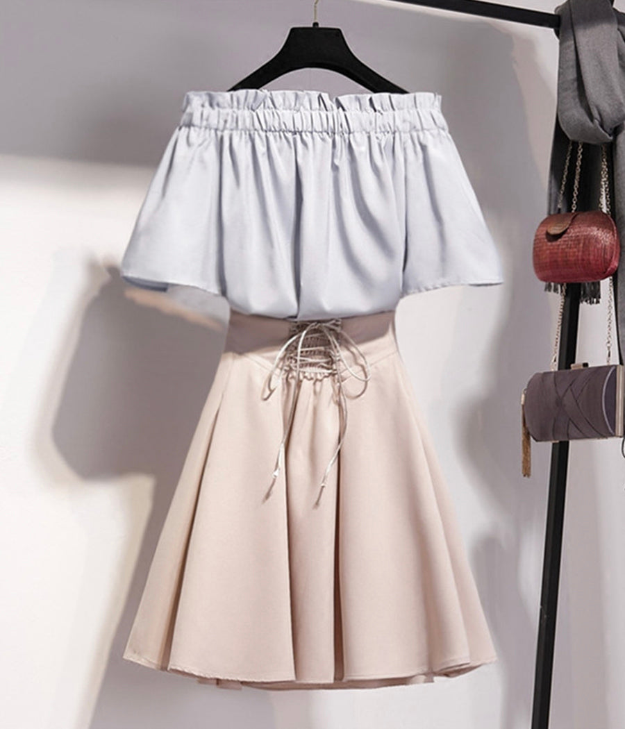 Lovely white top +skirt 1276