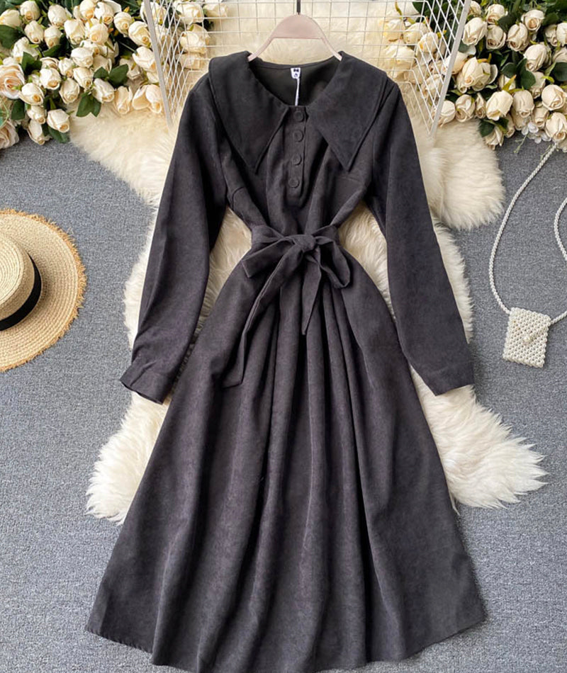 Cute A line long sleeve dress trench dress 1023