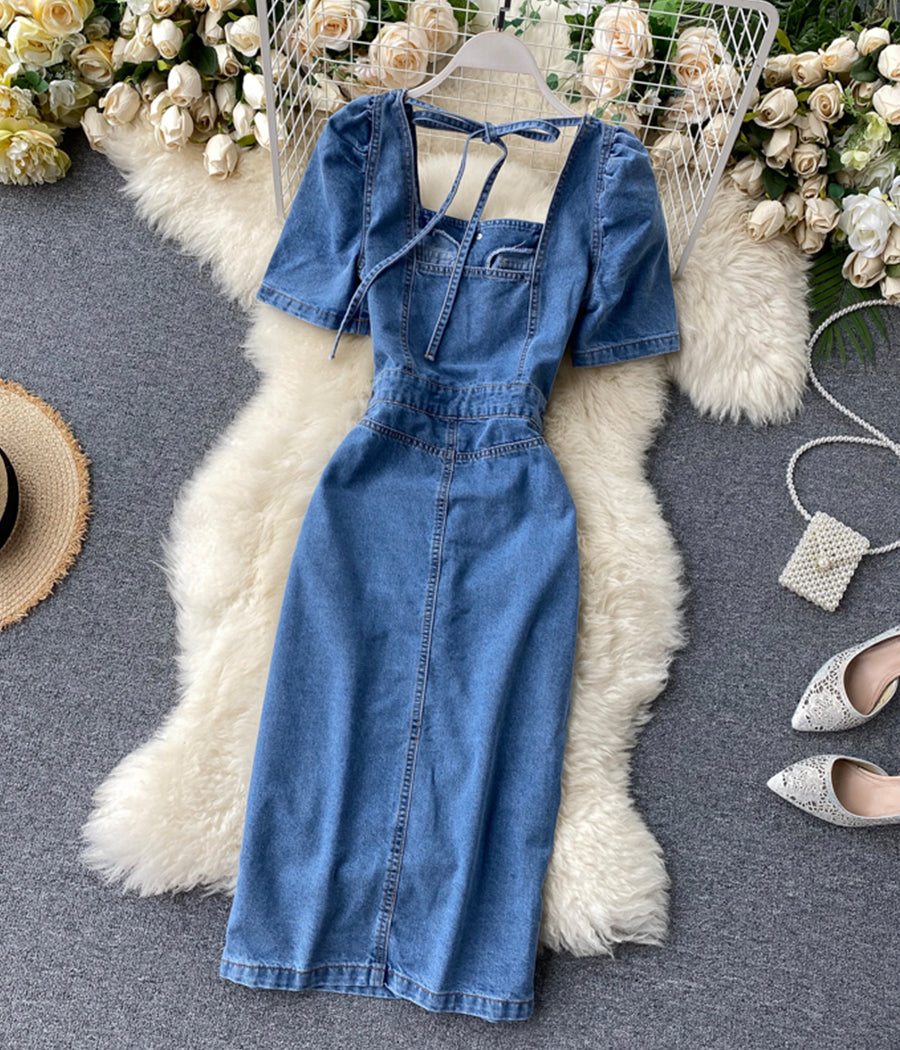 Robe en jean à la mode 1291