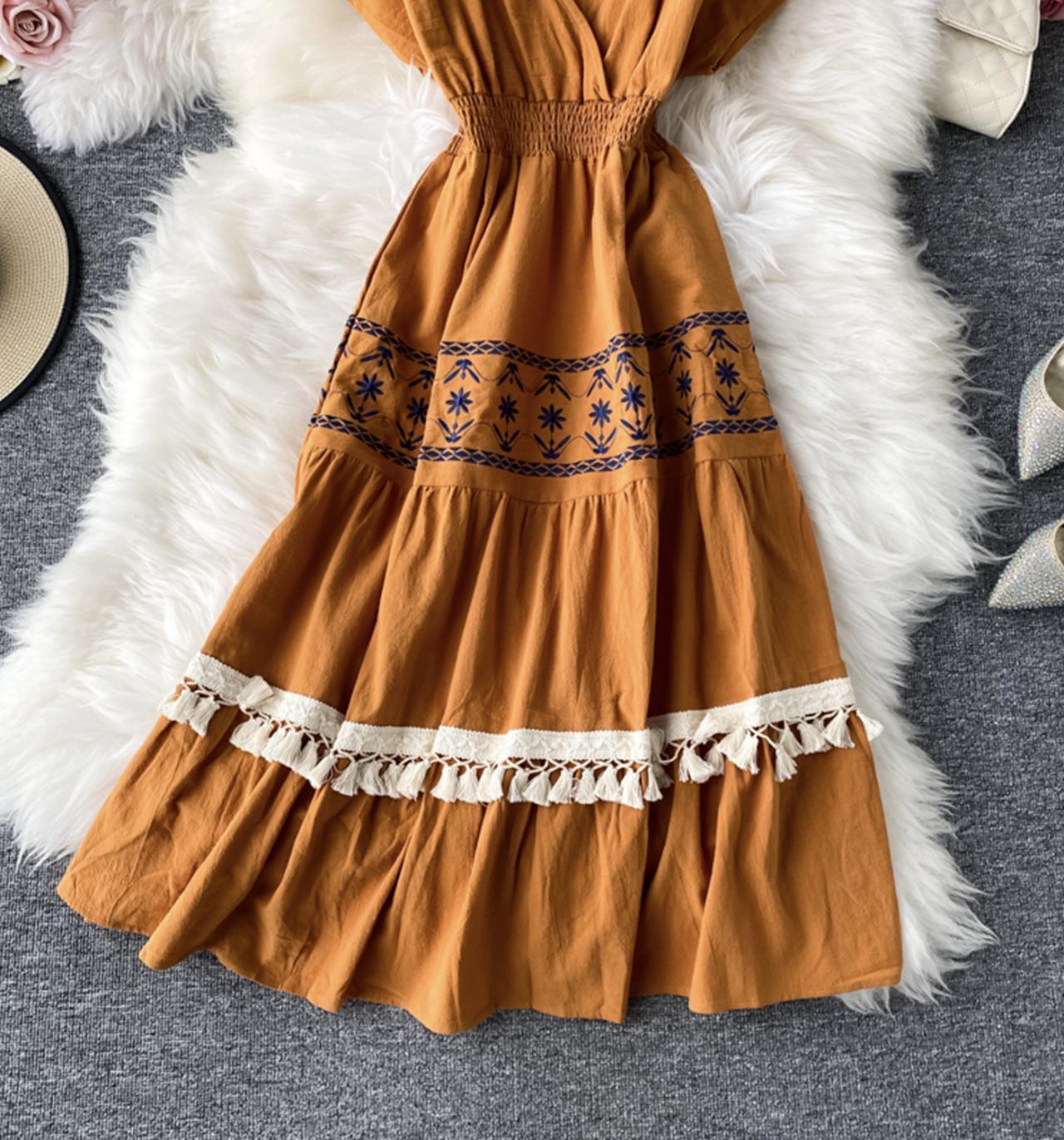 Cute v neck short dress fashion dress 701