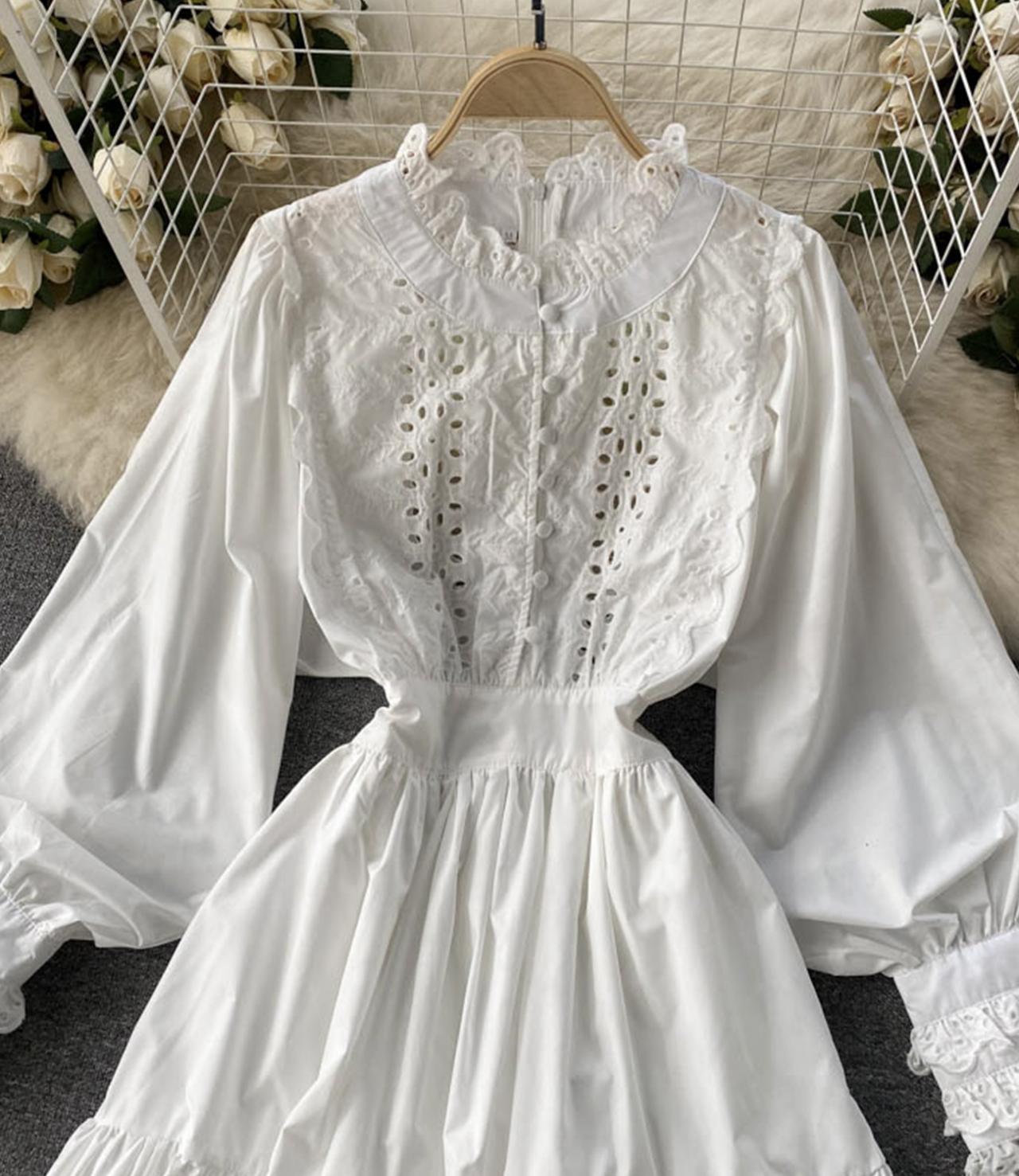 Cute A line long sleeve dress fashion dress 736