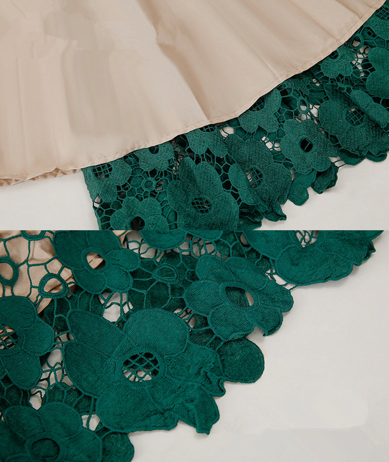 Cute A line lace short skirt 3460