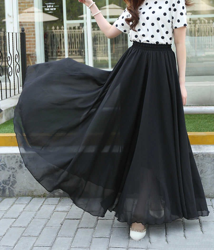 Stylish A line chiffon skirt women's skirt 3510