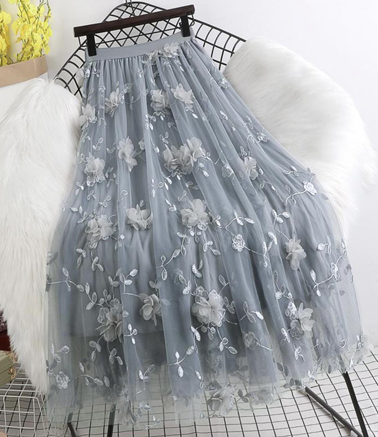 Cute A line tulle short skirt 3455