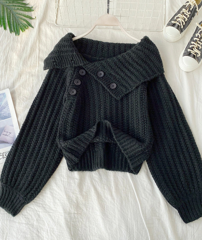 Sweater cute v neck long sleeve sweater 103