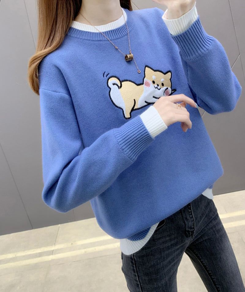 Cute cat long sleeve sweater 094