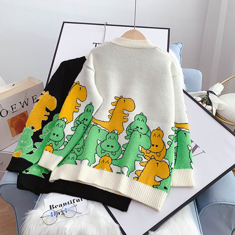 Cute dinosaur long sleeve sweater 033