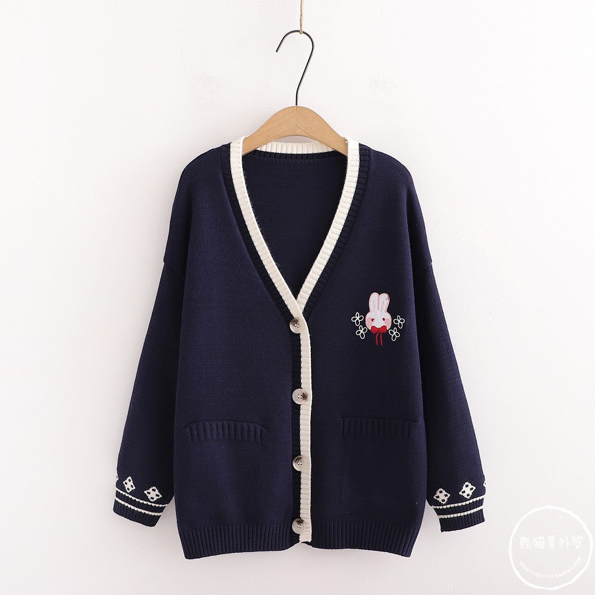 Cute v-neck cardigan sweater 039