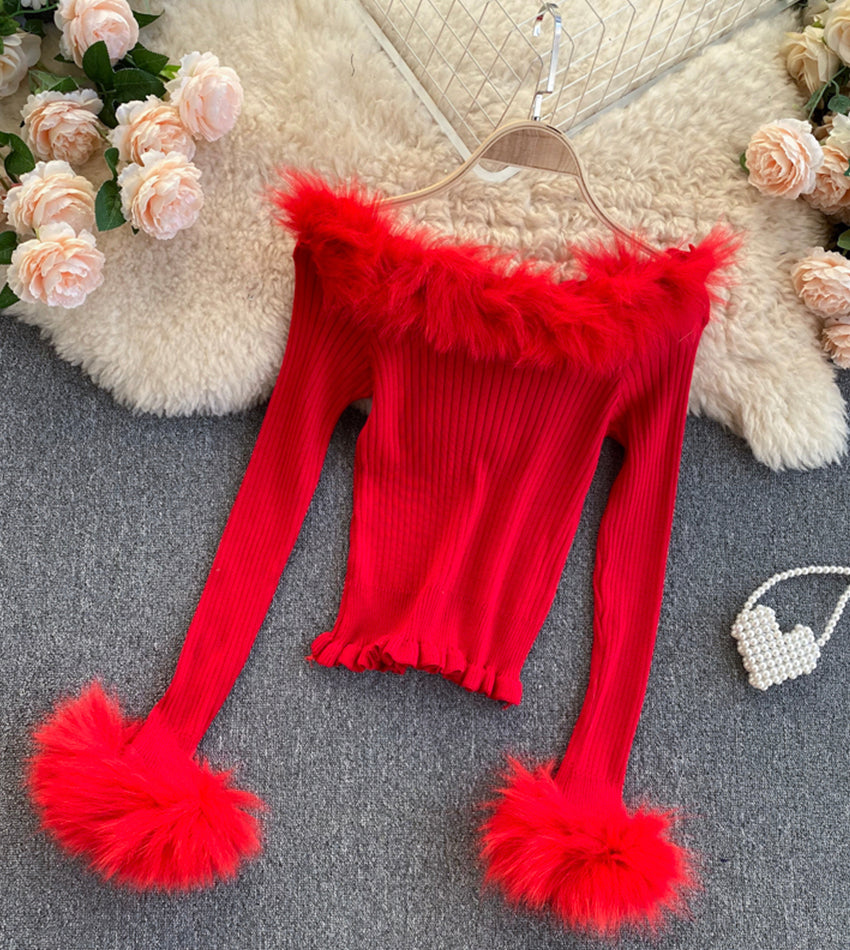 Stylish long sleeve knitted sweaters 054