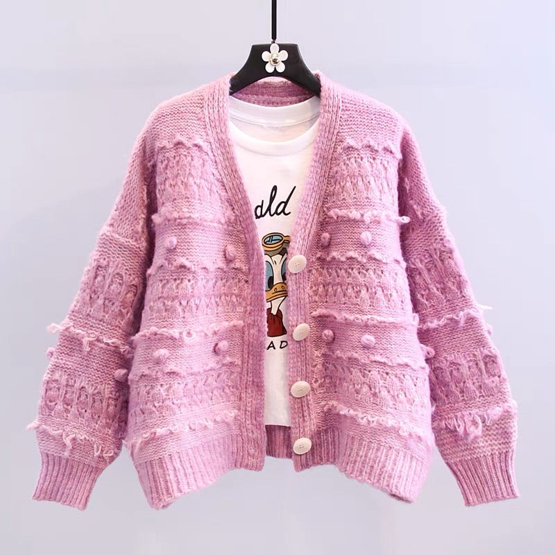 Cute cardigan long sleeve sweater 016