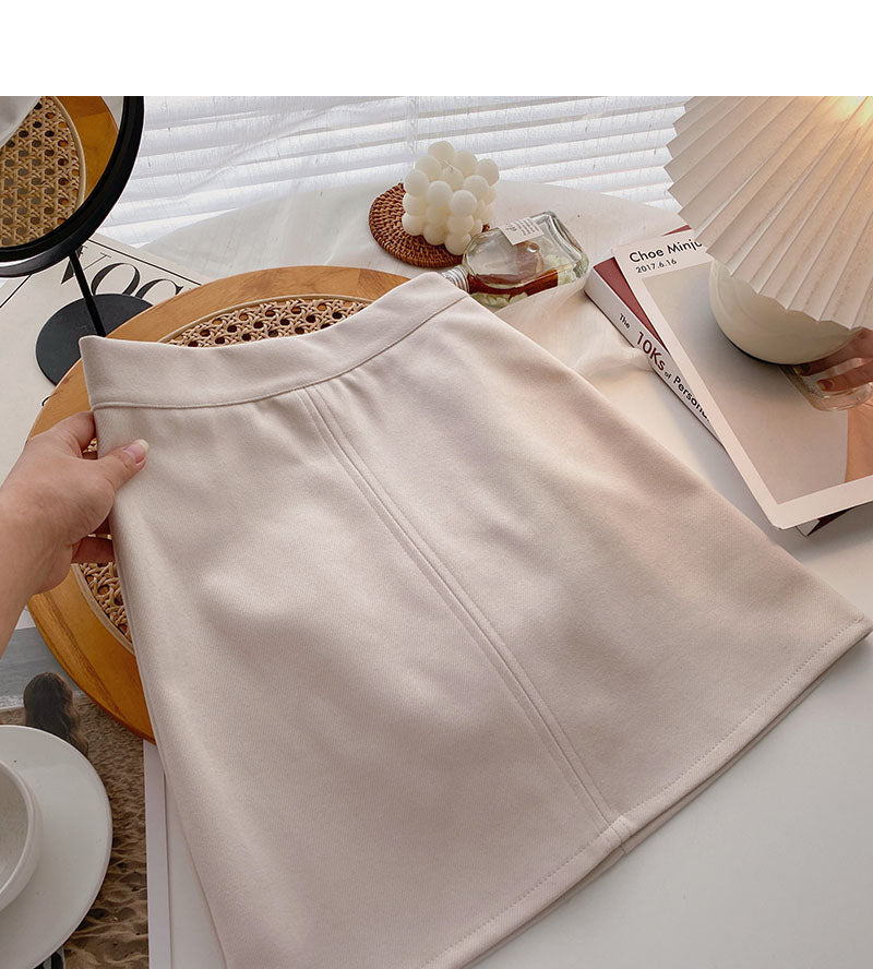 Korean version simple leisure temperament versatile short skirt 5481