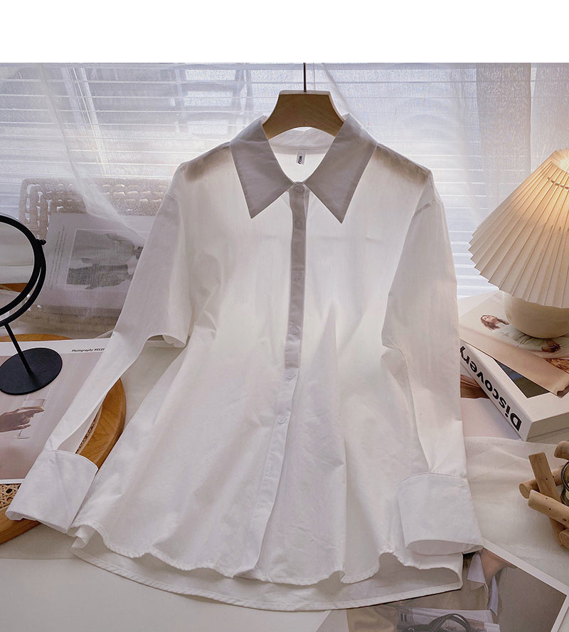 Nischendesign Persönlichkeit Mode aushöhlen Langarm Revers Top Strickjacke 6413