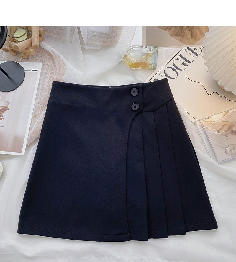 Jupe trapèze polyvalente à taille haute, décontractée, slim et anti-âge 5646