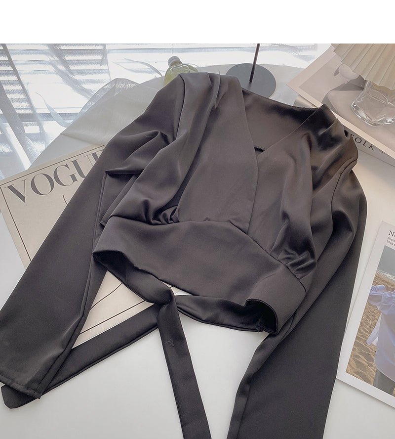 Chemisier bandage taille haute pour femme 6285