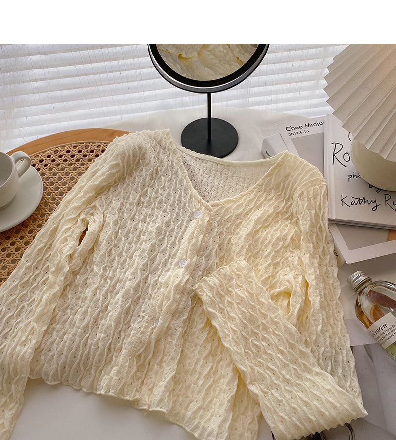 Haut plissé slim et slim tendance et niche chemise col V femme 6312