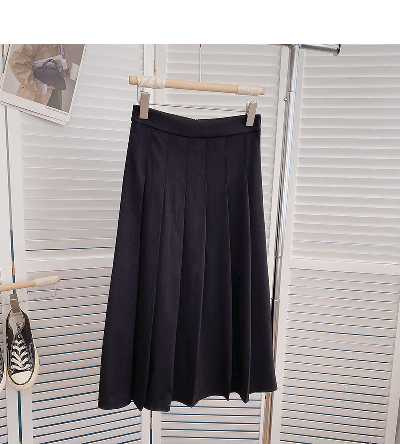 Slim Hong Kong style high waist A-line skirt 5816
