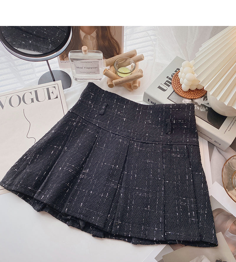 Retro small fragrance plaid skirt fashion 5394