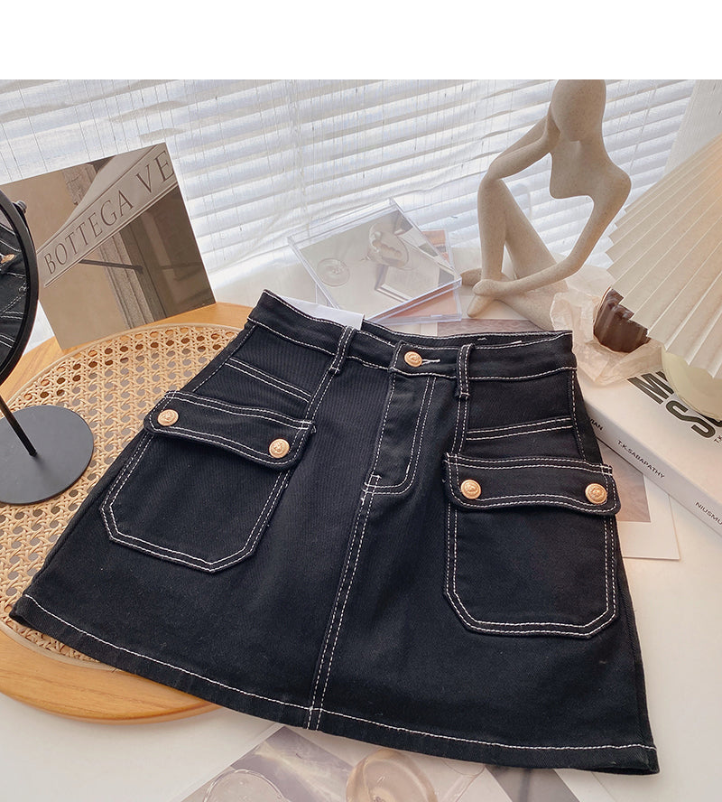 Jupe slim personnalisée au design de petite poche coréenne 5645