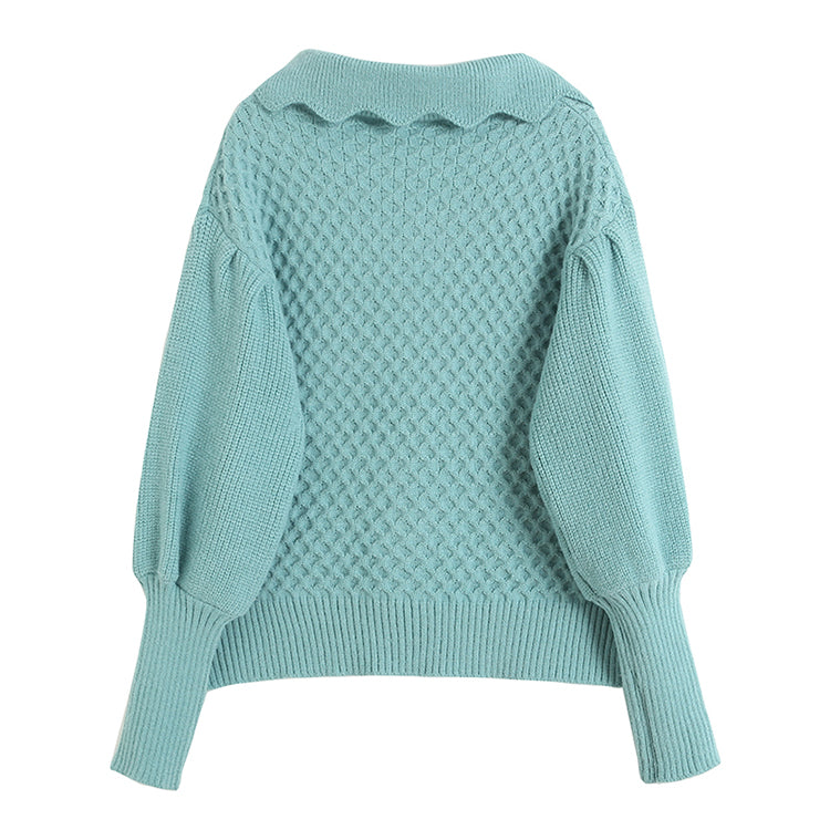 Vintage-Strickjacke mit Sonnenblumenstickerei 7518