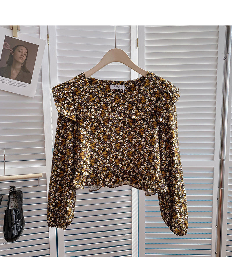 New Korean slim short temperament top 6414