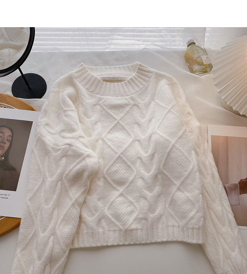 Nouveau haut coréen slim court ample à manches longues 6150