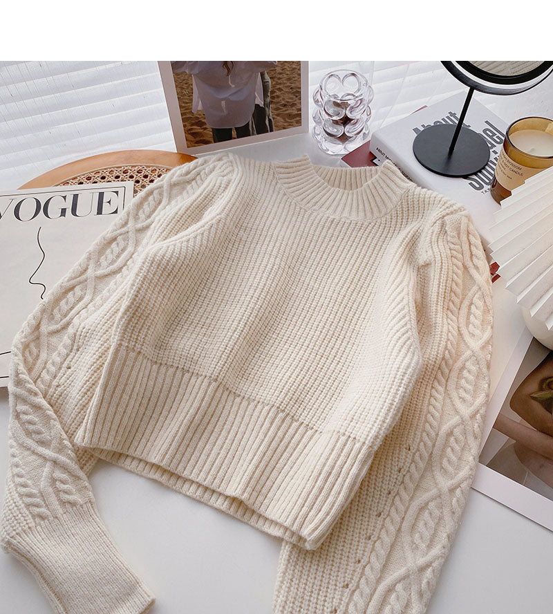 Slim and slim design personalized twist long sleeve top 5998