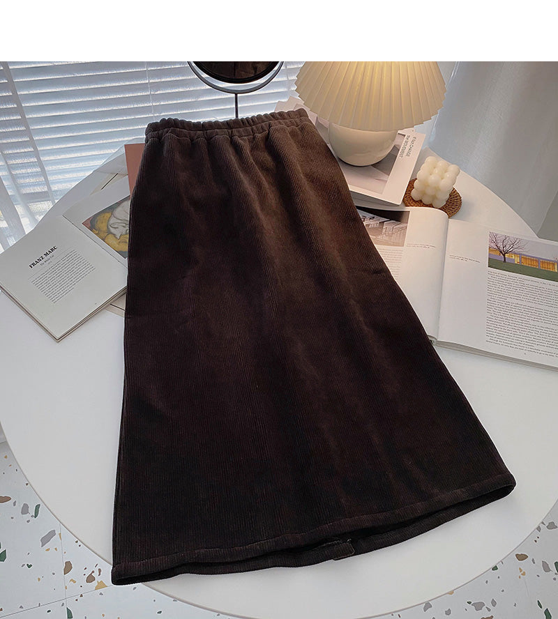 Temperament versatile high waist elastic A-line skirt 5775